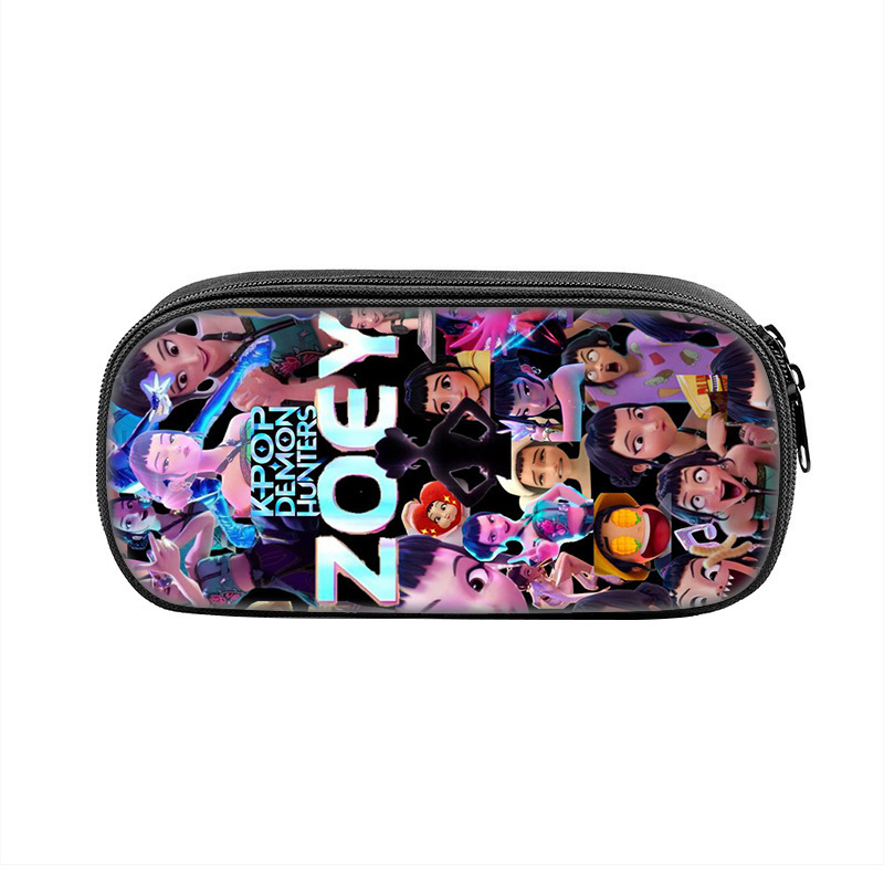 国境を越えた新製品 Huntrix Kpop プリント周辺ペンバッグ ハンター魔女グループ 小中学生鉛筆文具箱|undefined