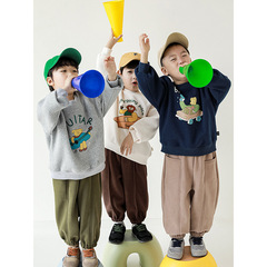 Boys' Hoodie Spring and Autumn Style Children's Spring Clothing 2022 New Model Street Style Trendy Spring Long Sleeve Top Base Shirt