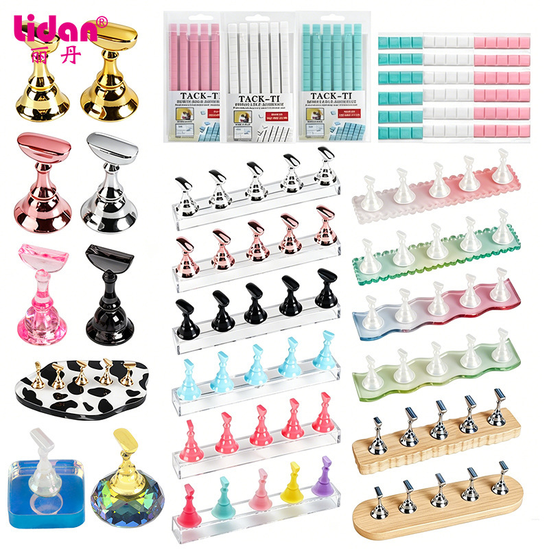 Japanese-style natural wood nail practice stand, popular metal strong magnetic acrylic base practice rack, nail tip holder Japanese-style natural wood nail practice stand, popular metal strong magnetic acrylic base practice rack, nail tip holder