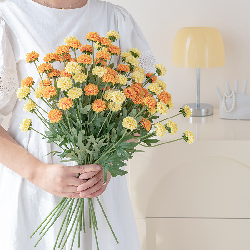 長枝單枝小雛菊花束假花仿生花束擺設客廳仿真花裝飾花擺件塑料花