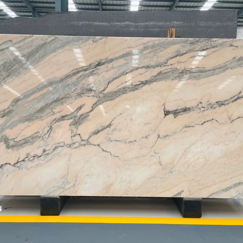 Smoke pink marble dining table panel Aurora pink natural luxury stone bathroom bathroom background wall