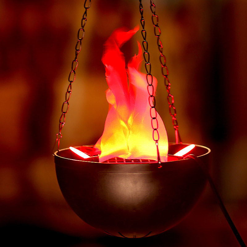 万圣节舞会酒吧装饰灯具电子火盆火焰灯装饰LED灯具20厘米座式