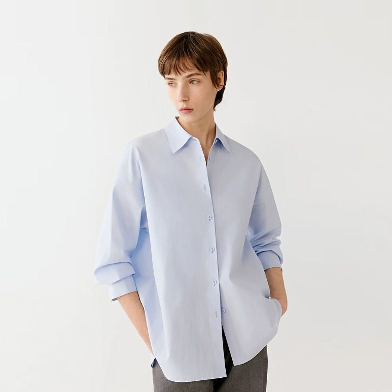 No returns or exchanges on sale items! Original price 129. 2026 Spring New Arrival: Women's Solid Color, Simple, and Commute-Friendly Cotton Stretch Poplin Shirt No returns or exchanges on sale items! Original price 129. 2026 Spring New Arrival: Women's Solid Color, Simple, and Commute-Friendly Cotton Stretch Poplin Shirt