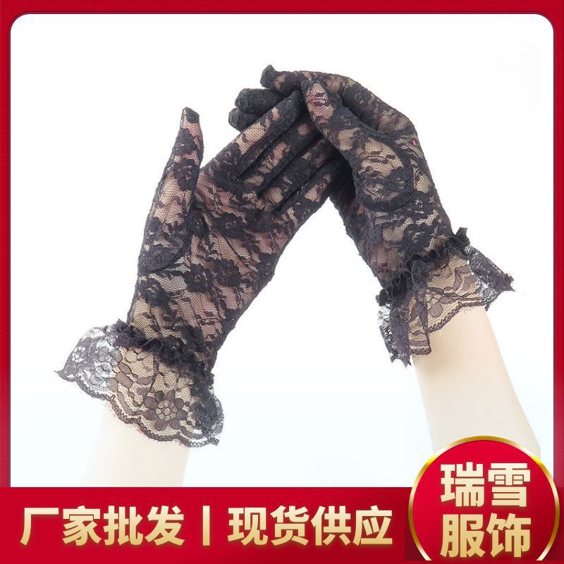 summer black sexy short travel gloves