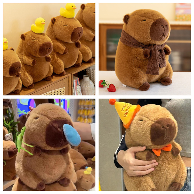 Ugly Cute Mink Doll Scarf Rag Doll Birthday Hat Plush Toy Bala Funny Doll Nose Cappi Capybara