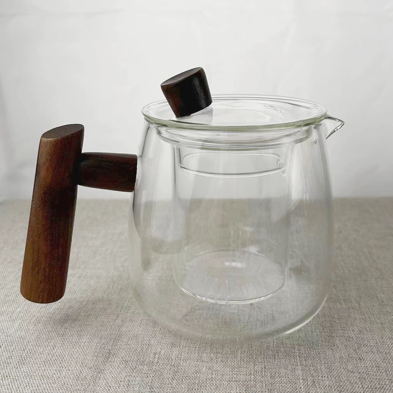 Стеклянный чайник, чай,Dispenser вина, ручка из натурального дерева