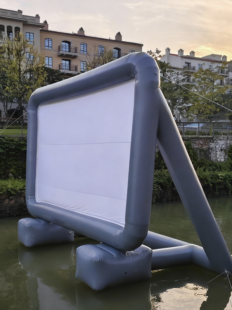Pantalla inflable al aire libre gran cortina móvil comercial de proyección de aire cerrado agua escénica tela de película publicitaria
