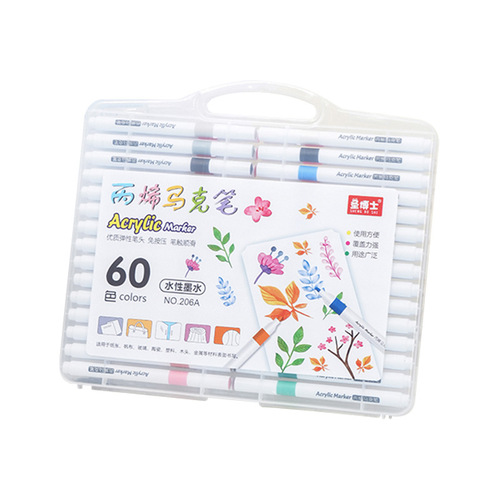Round rod acrylic marker wholesale children's and students' special painting pen set waterproof and impermeable color stackable