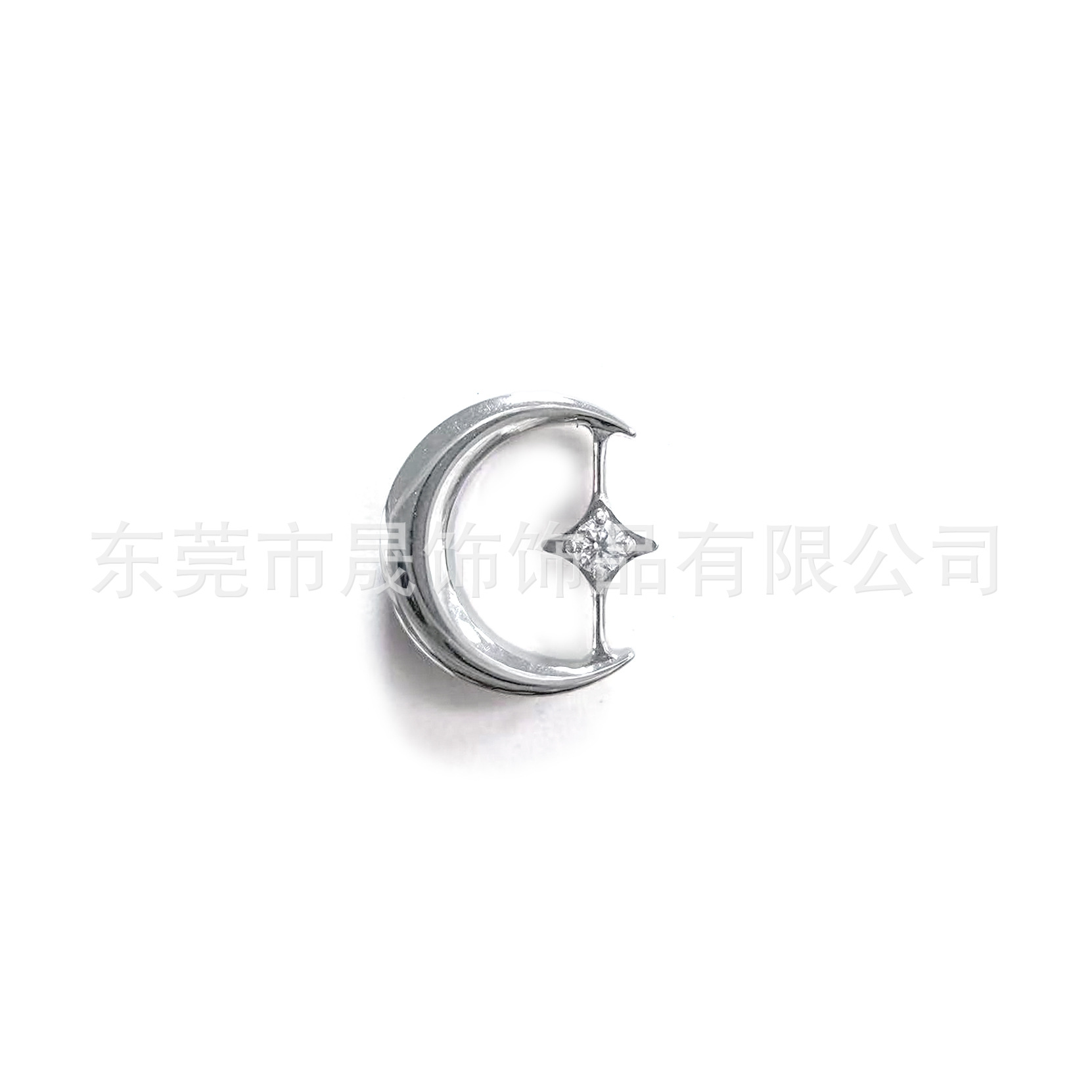 F136 Titanium Alloy Ear Stud Moon Studded 5A四角 Cubic Zirconia Helix Cartilage Stud G23 Titanium Internal Thread 人体 Piercing Jewelry