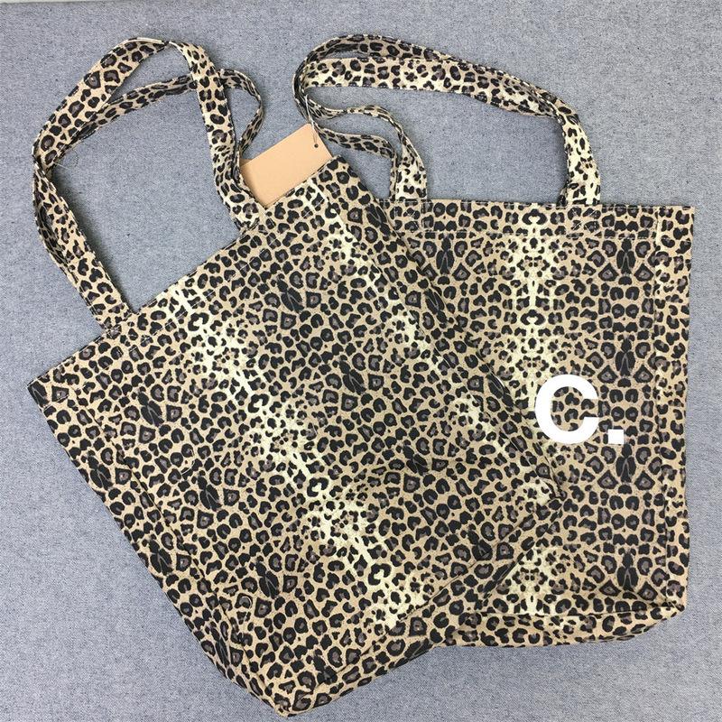 Cross-border Hot Selling Hot Selling AP Explosion Leopard Print A Vertical Canvas Bag Shopping Bag Shoulder Bag Handbag