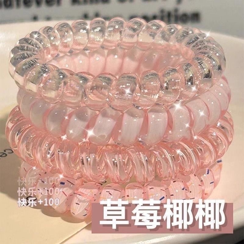 高品質電話線ヘアバンド高弾性水玉ヘアロープ夏のヘッドバンド女性のヘアアクセサリー耐久性のある痕跡のないプラスチックミント|undefined
