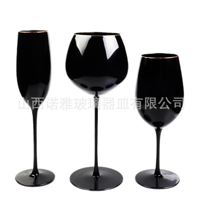 중간 고대 블랙 레드 와인 유리 크리스탈 유리 샴페인 유리 컬러 와인 유리 장식품 와인 유리 블라인드 톨 컵