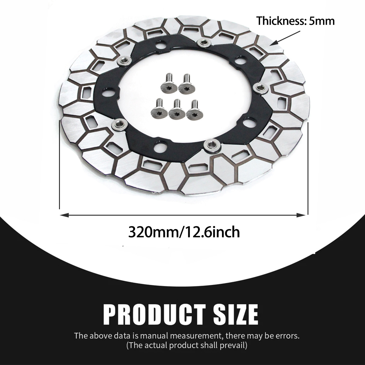 12.6inch Front Brake Disc Motorcycle Parts Suitable for Harley Touring Series 24+ Years, Original Size Brake Disc