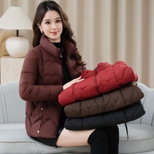 棉衣女短款保暖中老年秋冬季外套修身羽绒棉服2025新款妈妈小棉袄
