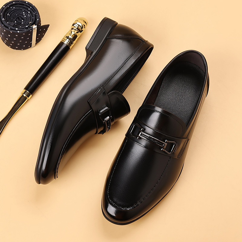 Men's Leather Shoes New Light Luxury High-grade Men's Shoes Top Layer Cowhide Lightweight British Fashion Loafers Business Shoes