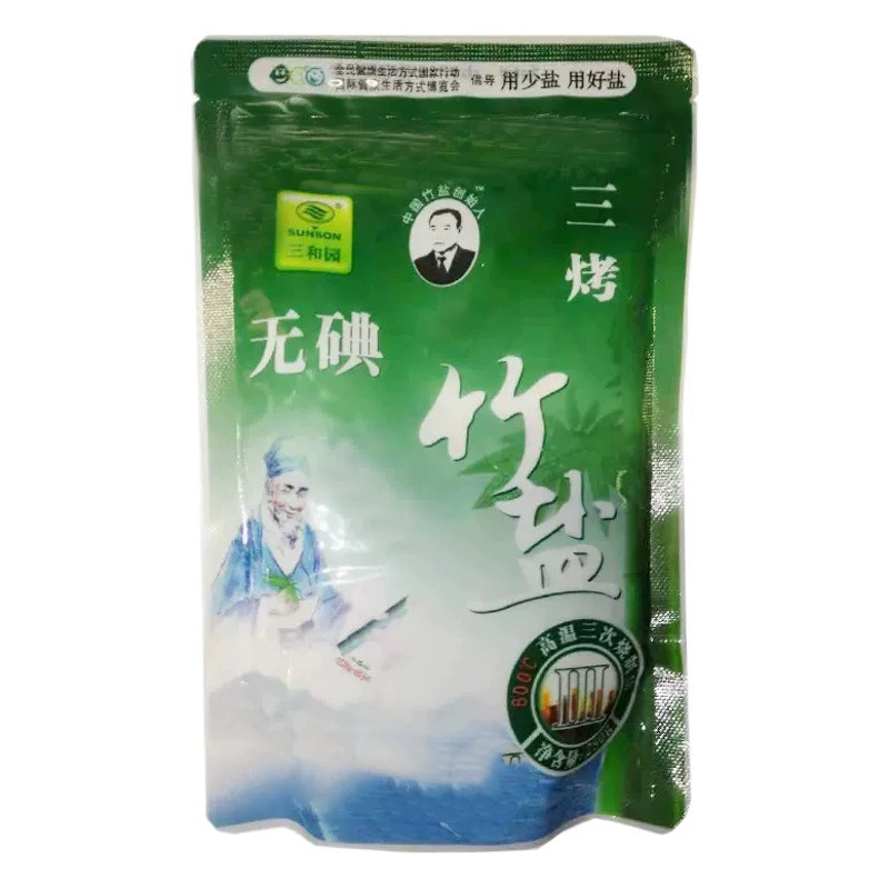 Соль Sanheyuan: щелочная, неиодированная, бамбуковая, пищевая, обжаренная, для пищевых продуктов и косметики, неиодированная пищевая соль