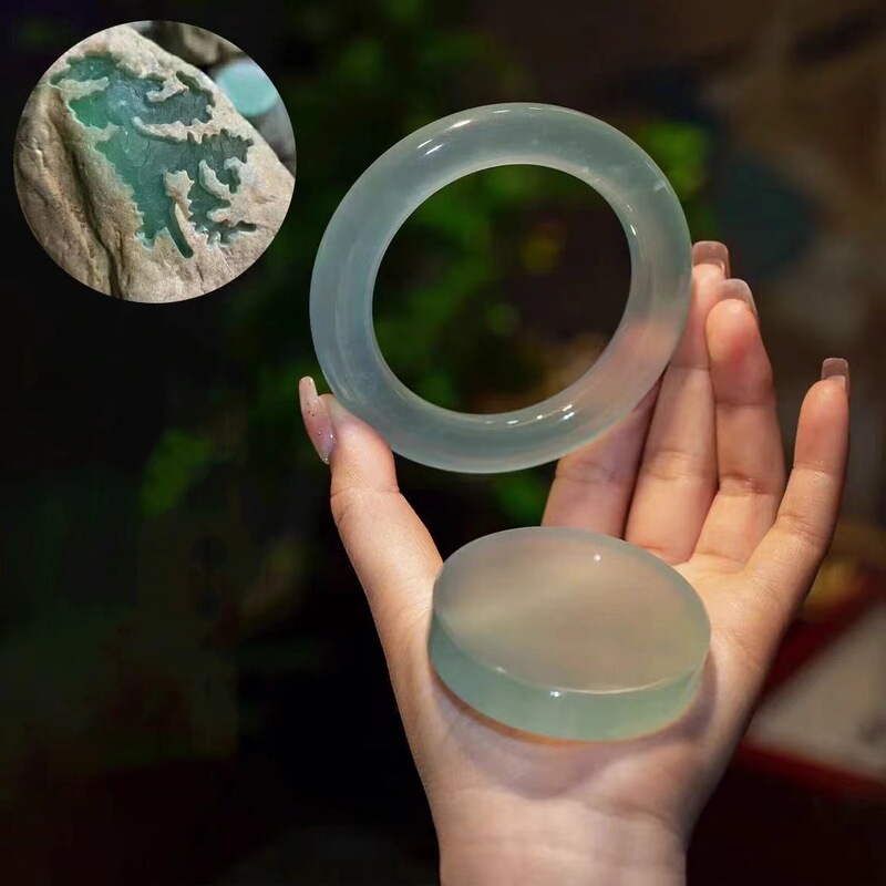翡翠色の高氷が花の太った丸いブレスレットの氷が花の春の色の玉の美人の腕輪の石英の岩の玉の腕輪を漂わせます。|undefined