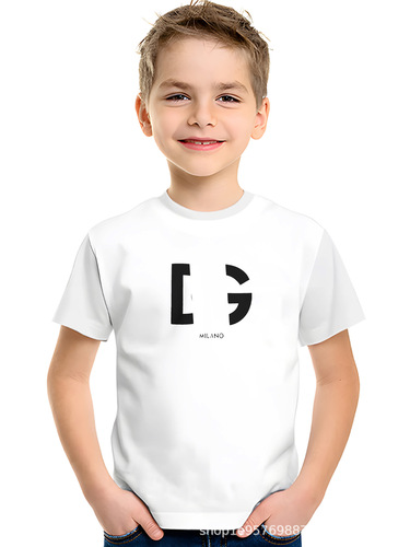 Summer new style boys 'casual loose Korean trend T-shirt, handsome and fashionable round collar short-sleeve top
