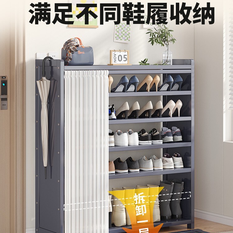 玄関用シューズラック、多層防塵カーテン、シンプルな下駄箱収納品、室内装飾品、賃貸物件に最適|undefined