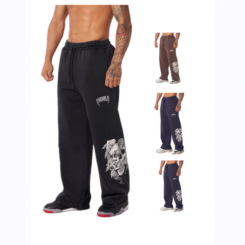 Youngla Foreign Trade Trendy Fitness Sports Pants American Style Sports Casual Straight Pants Running Training Sweatpants
