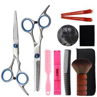 Cross-border e-commerce Barber scissors set hairdressing scissors flat scissors bangs tooth scissors thinning scissors Hair Scissors Factory wholesale