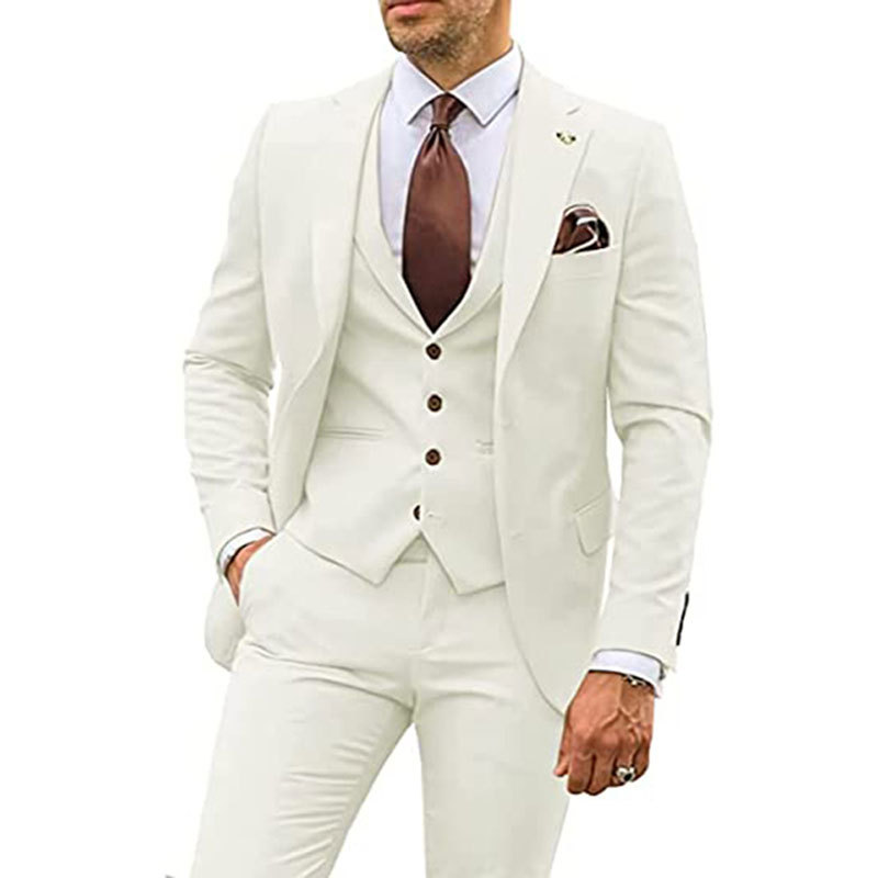 Comercio exterior de Europa y América Amazon AliExpress traje de hombre de tres piezas, tuxedo delgado, vestido de banquete de novio y mejorrino