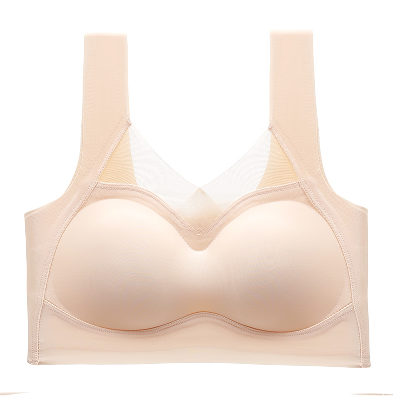 Seamless Ice Silk Bra Sexy Sports Underwear Women's Small Chest Gathered No Steel Ring Beautiful Back Thin Tube-top Vest