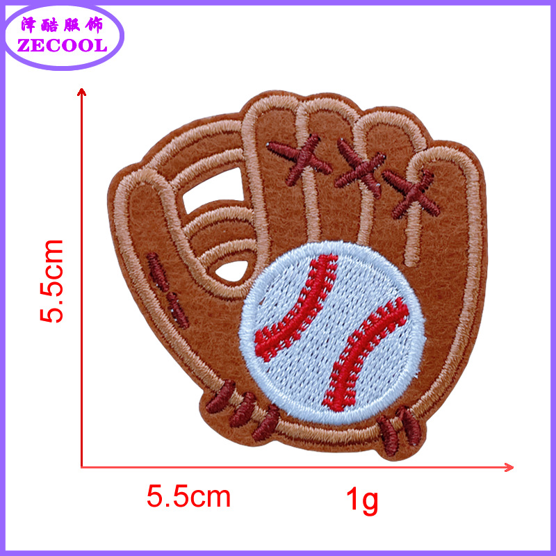 펠트 바닥 * 흰색 * 야구 장갑 * 높은 5.5cm * 자수