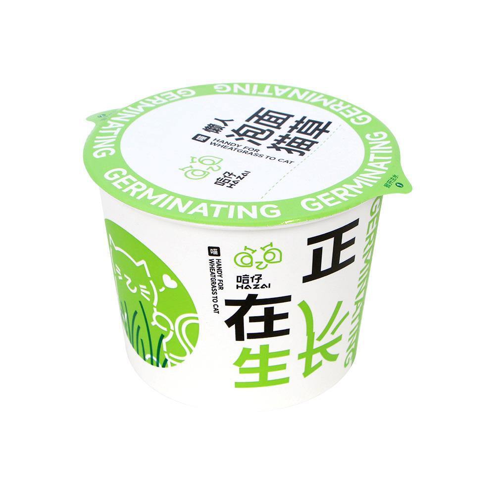 Fideos instantáneos perezosos, hierba para gatos, gato escupiendo bolas de pelo, semillas de trigo en macetas, cultivo de suelo, pelaje, bolas de pelo, bocadillos para gatos enlatados