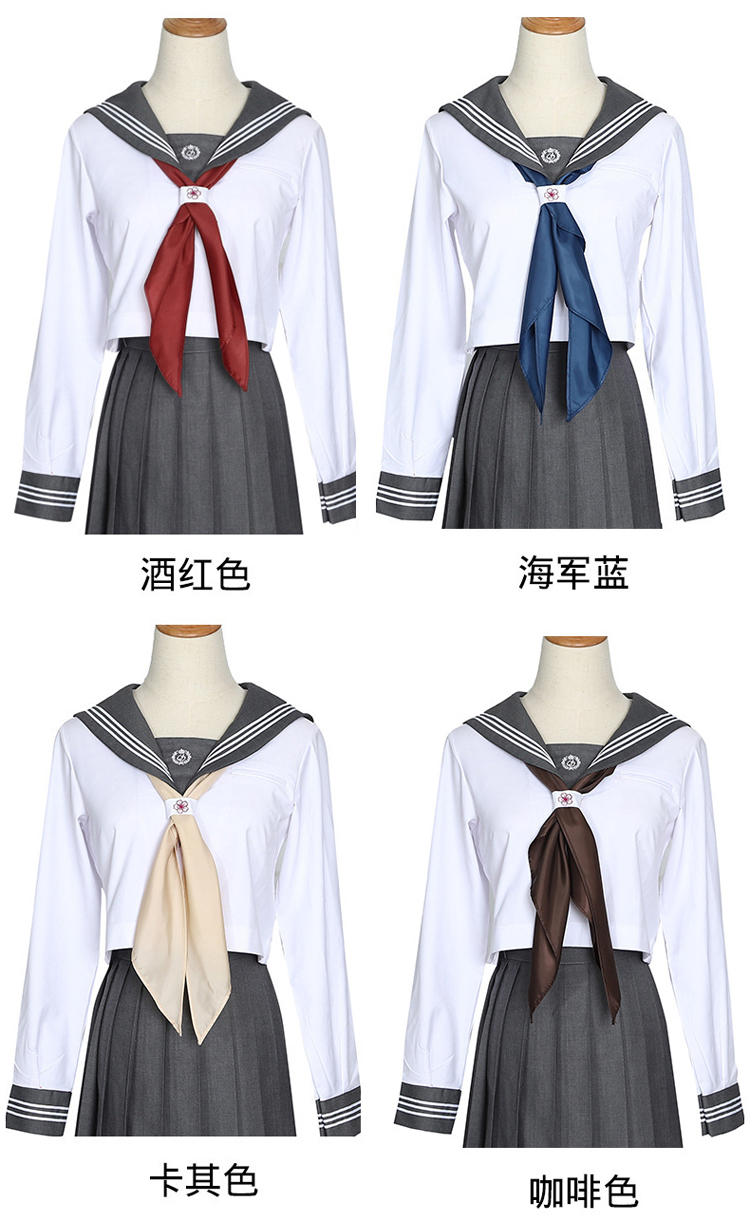 JK uniformes bufandas triangulares bufandas uniformes marineros bufandas universidades japonesas gran corbata marrón azul acuático