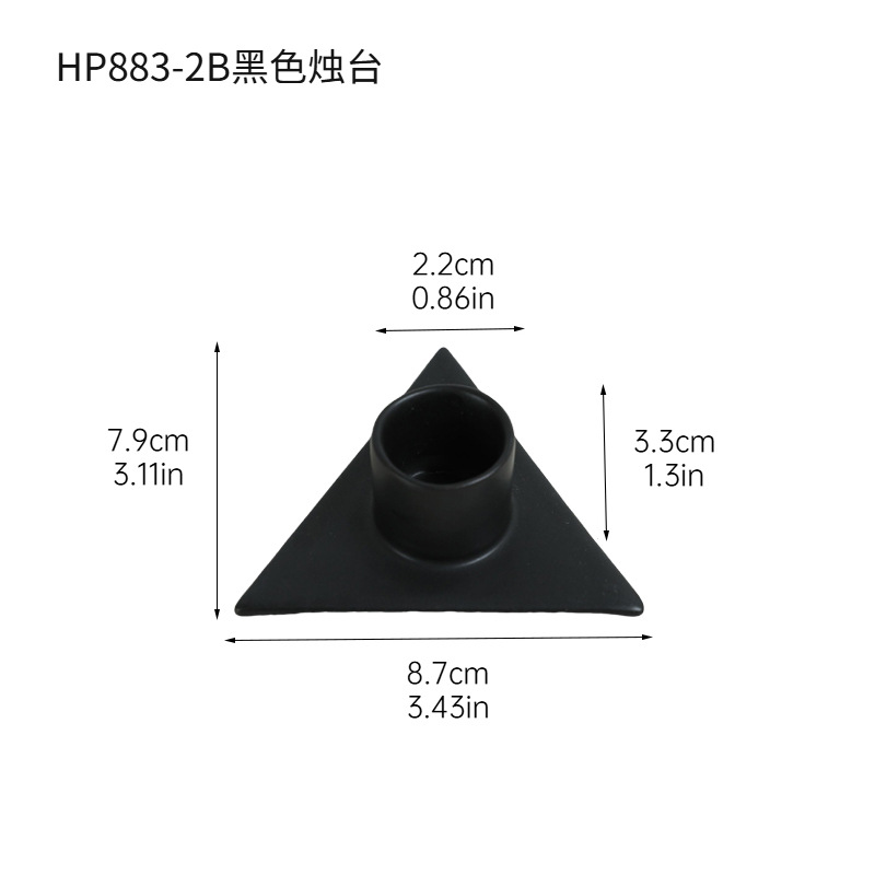 Adornos de candelabros de cerámica triangulares retro modernos, accesorios de cena a la luz de las velas, encimeras románticas, decoraciones de mesa