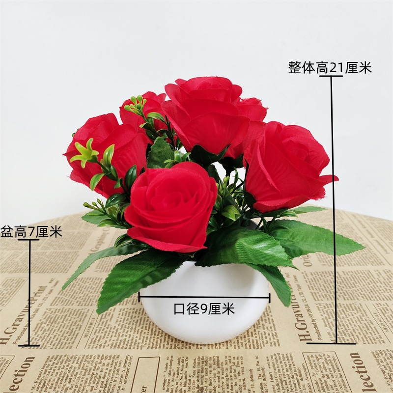 Pequeña imitación de flores falsas decoraciones de sala de estar decoración de mesa de té flores de plástico mano flores falsas plantas decoraciones