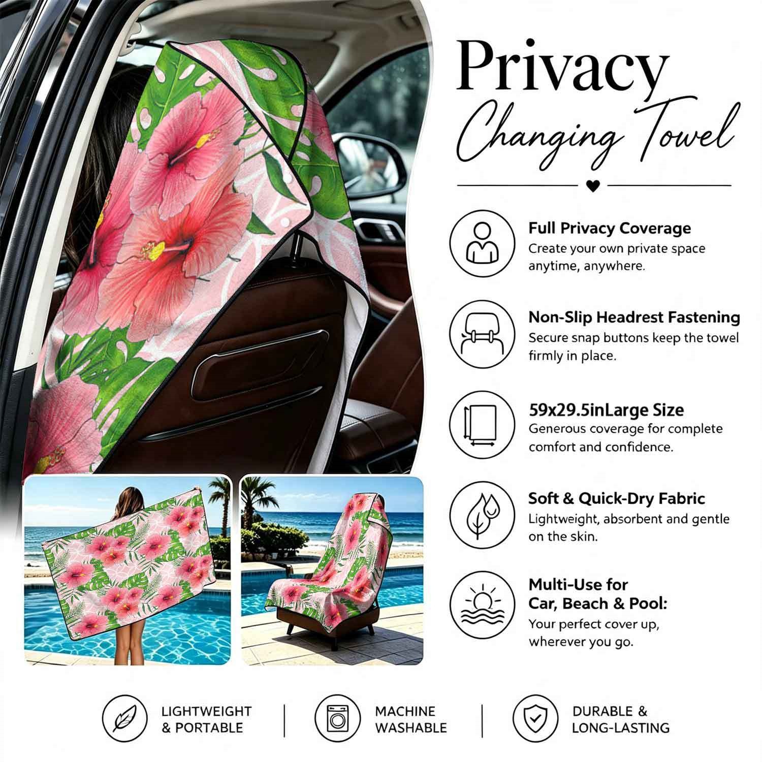 Summer bath towel and car seat cover 2-in-1, ultra-fine fiber outdoor beach and car dual-use universal seat cushion