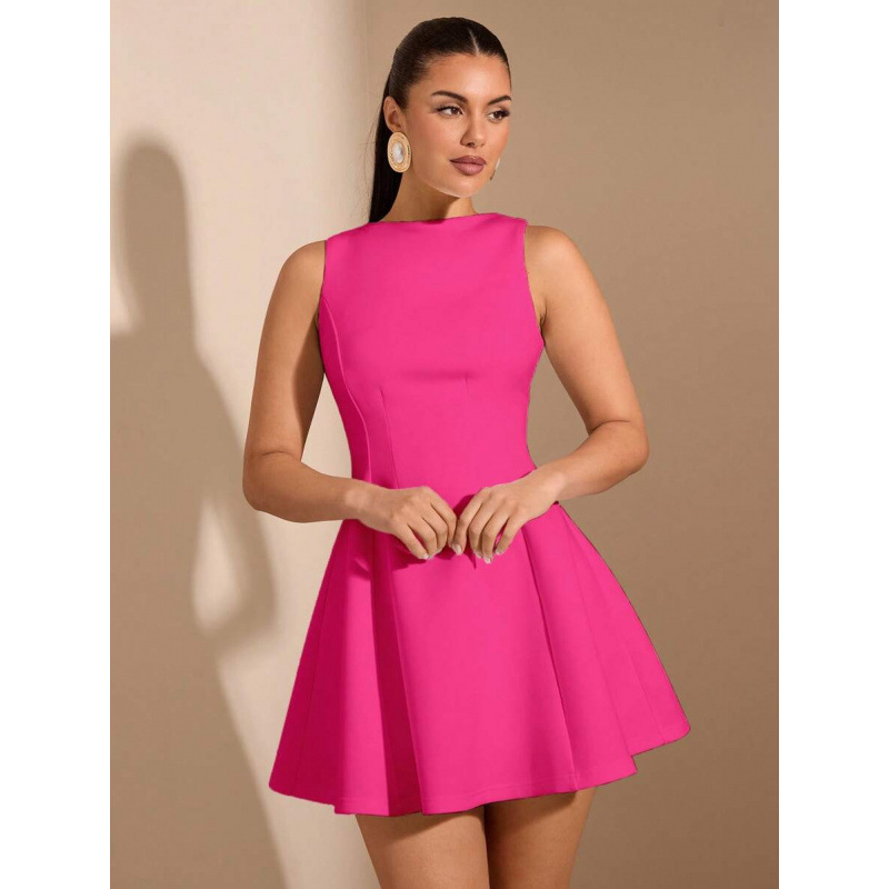 Q 18738 Solid A-Line Sleeveless Dress