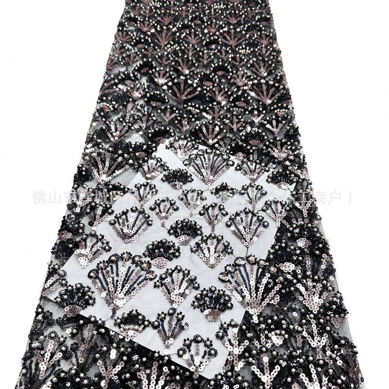 Fabricante nuevo pequeño ventilador de bollo de tela de encaje de alta calidad francesa vestido de boda cena tela de moda