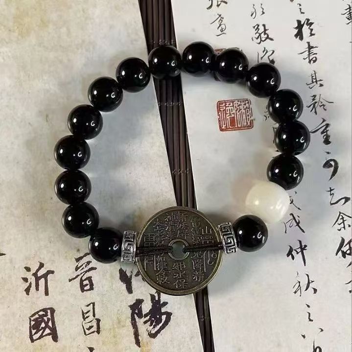 畅销墨韵复古新中式手串批发古风暗黑潮流礼物男士手串国潮设计|undefined