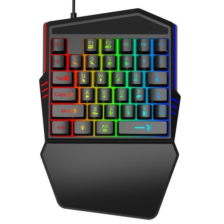 Sk68 character luminous one-handed keyboard bare metal