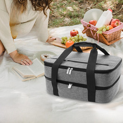 保溫包飯盒手提包學生上班族帶飯便當袋織織帶加厚防水鋁箔飯盒袋