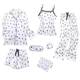 Cross-border ins2025 Pajamas Women's Spring and Autumn Seven-piece Set Striped Korean-style Home Clothes Four-season Thin Pajamas