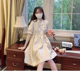 改良旗袍女新中式连衣裙法式初恋甜美显瘦小个子宽松收腰古风裙子