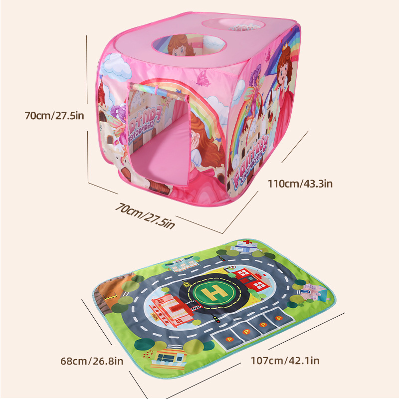 Carpa de la princesa de dibujos animados para niños Tienda de tragaudias emergente automática Juguete de picnic al aire libre Casa de juegos interactiva