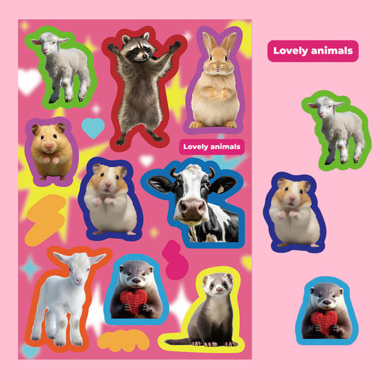 Customized self-adhesive PVC stickers of various styles, professional export cross-border supply diy waterproof decorative stickers