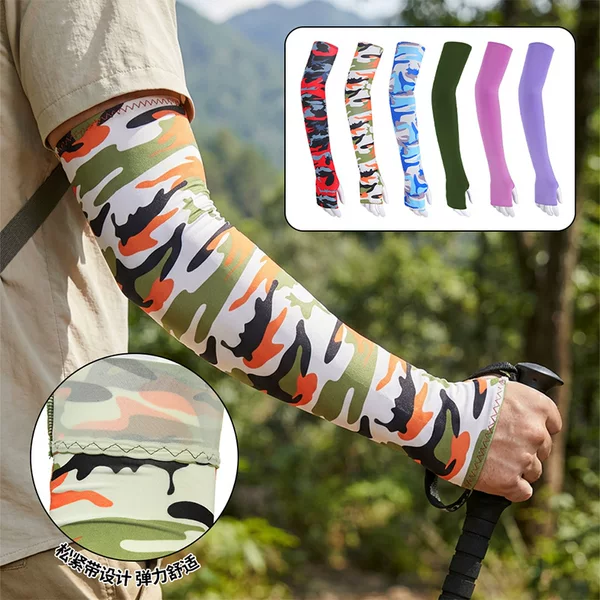 Summer Men's and Women's Outdoor Sports Cycling and Mountaineering Sun Protection Sleeves Printed Camouflage Thin Quick-Drying Breathable High-Elastic Sleeves
