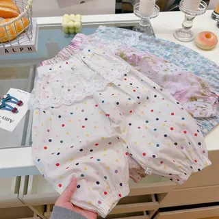 2026女宝宝夏季韩版花边时尚休闲裤小女童洋气百搭时尚百搭防蚊裤
