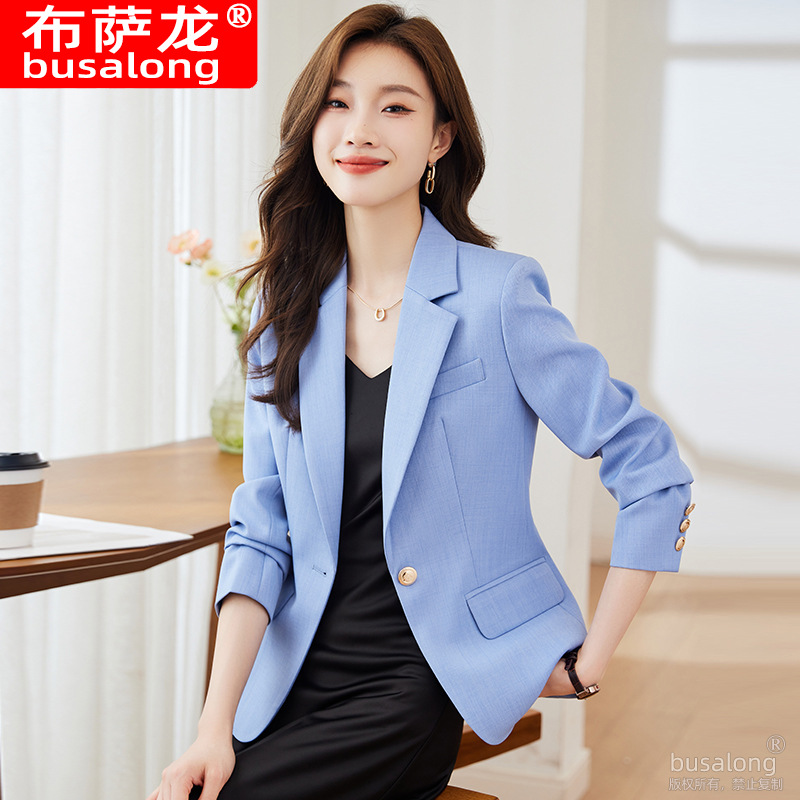 New Busalong Women's Long-Sleeved Professional Blazer, Formal Wear, Workwear 8310