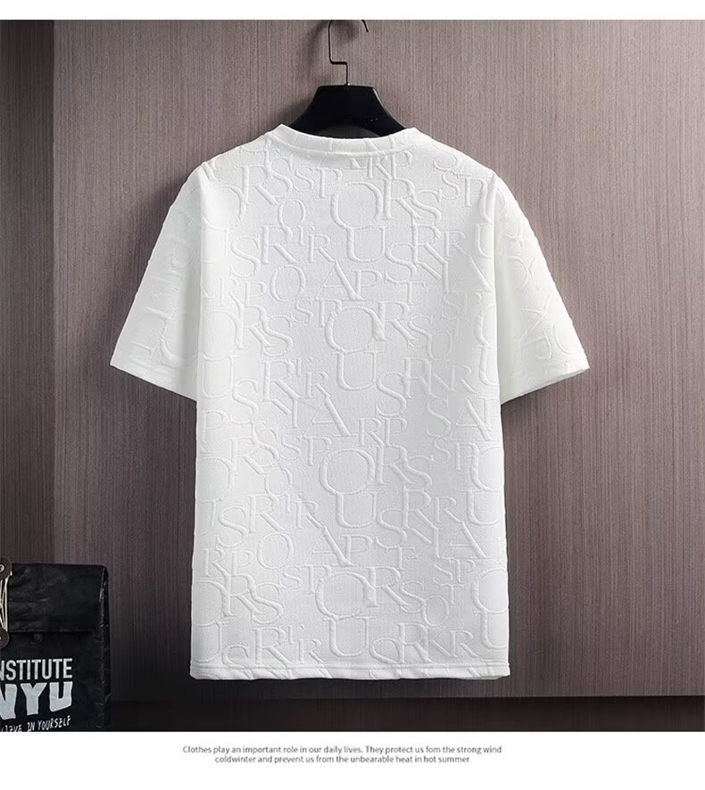 Summer Men's Casual Waffle Knit T-shirt And Five Point Shorts Set_voghion.com
