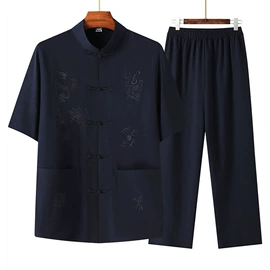 中老年休闲套装;中老年衬衫;中老年休闲裤