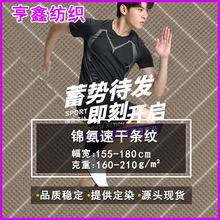 现货锦氨速干条纹针织布潮牌男女t恤背心打底户外跑步运动面料