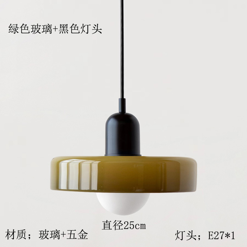 Lámpara de vidrio de colores nórdica creativa simple mesa de comedor moderna dormitorio bar hotel cabezal de cama candelabro colorido comedor