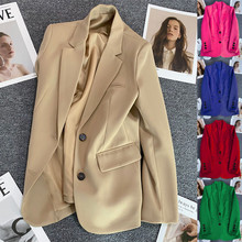 卡其色西装外套女2025春秋新款休闲气质炸街西装韩版西服上衣 女